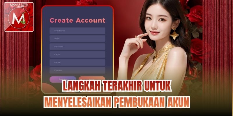 Langkah terakhir untuk menyelesaikan pembukaan akun